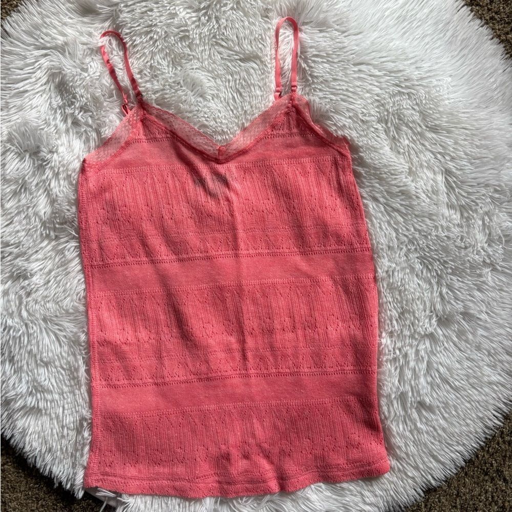 American Eagle Cami Tank Top Adjustable Straps Stretchy‎ Pink Womens Size Small